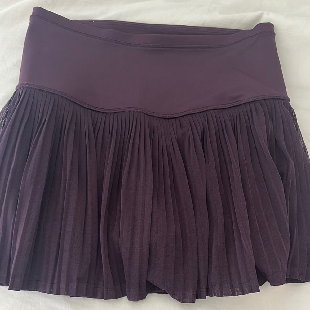 Elegant Purple Pleated Athletic Skirt
